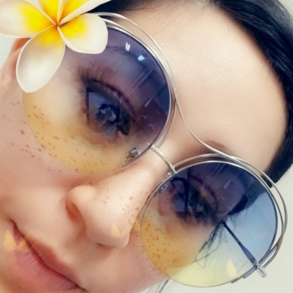 Fashion Round Oceanic Fade Color Lens & Metal Ring - Picture 4 of 4